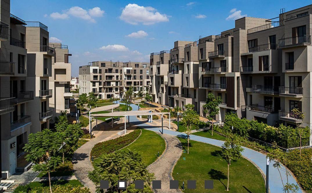 Residential courtyard with walking paths